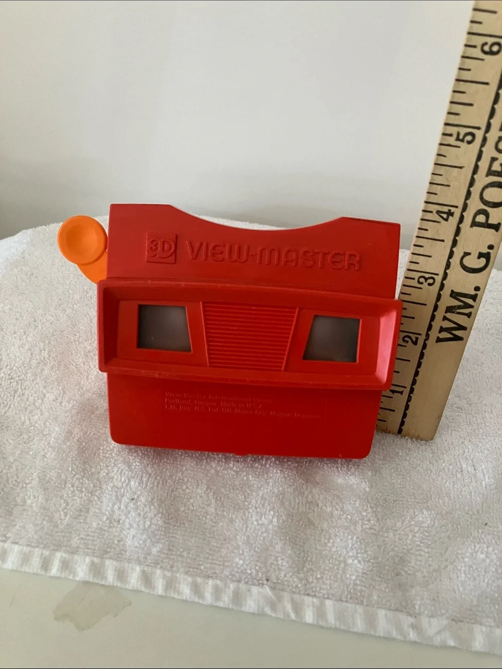 GAF View-Master Model G 3D Viewer-Red Plastic Orange Manual Advance Lever